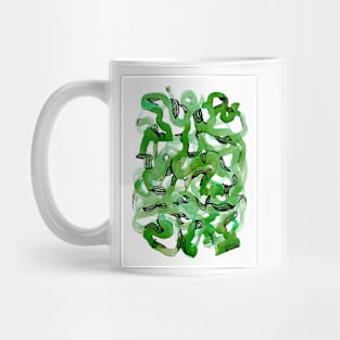 Green and Black Watercolor Painting | Seaweed in the Current Mug